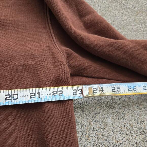 Vtg Y2k NIKE Embroidered Center Check Center Swoosh Logo Crewneck Brown Small - Picture 4 of 5